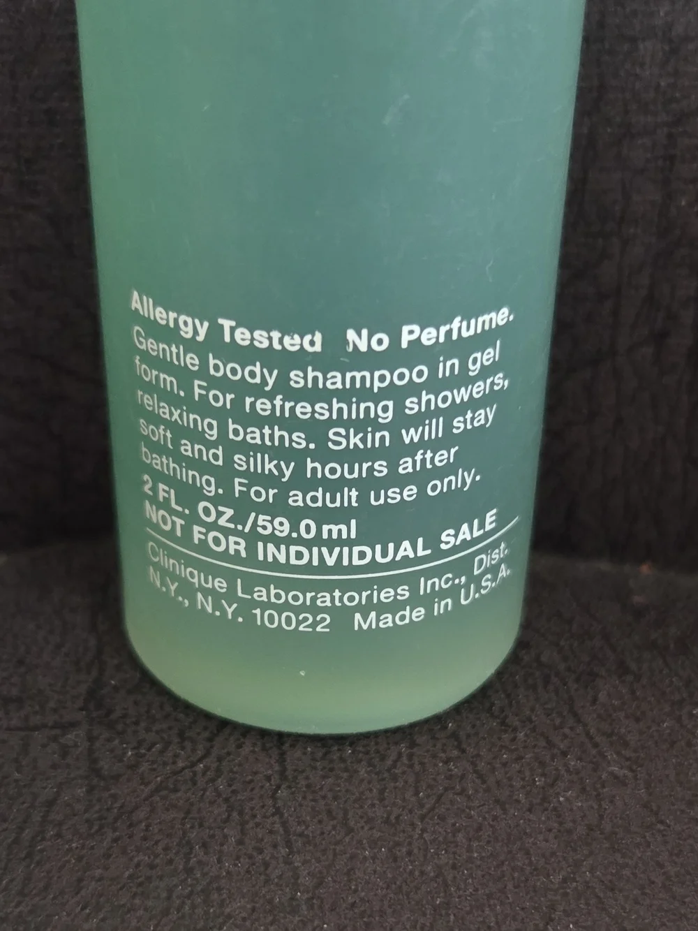 Clinique Water Therapy Gel Body Wash Unscented Allergy Tested 2 fl oz O
